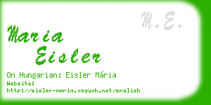maria eisler business card